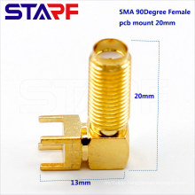 STA 20mm screw 90degree Right angle SMA Female Through Hole PCB Mount connector